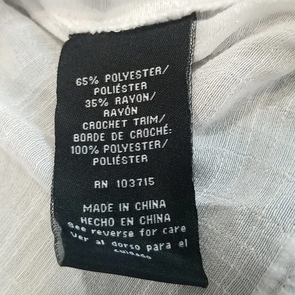 Zac & Rachel Square Neckline Short Sleeves White Top. Size PL - Picture 12 of 12